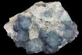 Multicolored Fluorite Crystals on Quartz - China #149746-1